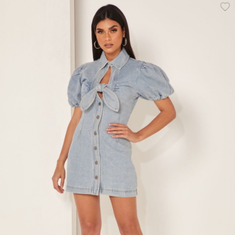 c/meo collective Front Knot Denim Dress
